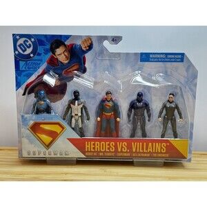 Spin Master DC SUPERMAN Movie Heroes VS Villains 3’ Action Figures Set of 5 NEW